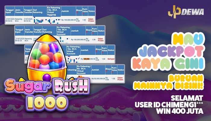 Sugar Rush 1000 Gacor! Member JPDEWA Win Ratusan Juta