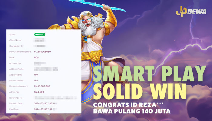 Smart Play, Solid Win! Strategi Tenang Bawa Pulang 140 Juta di JPDEWA dari Gates of Olympus 1000